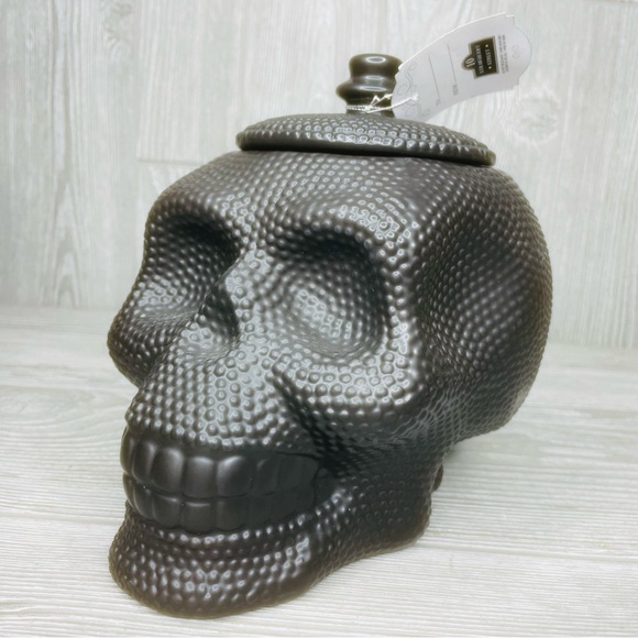 strawberry street black textured scull canister container storage jar Halloween - Picture 7 of 14